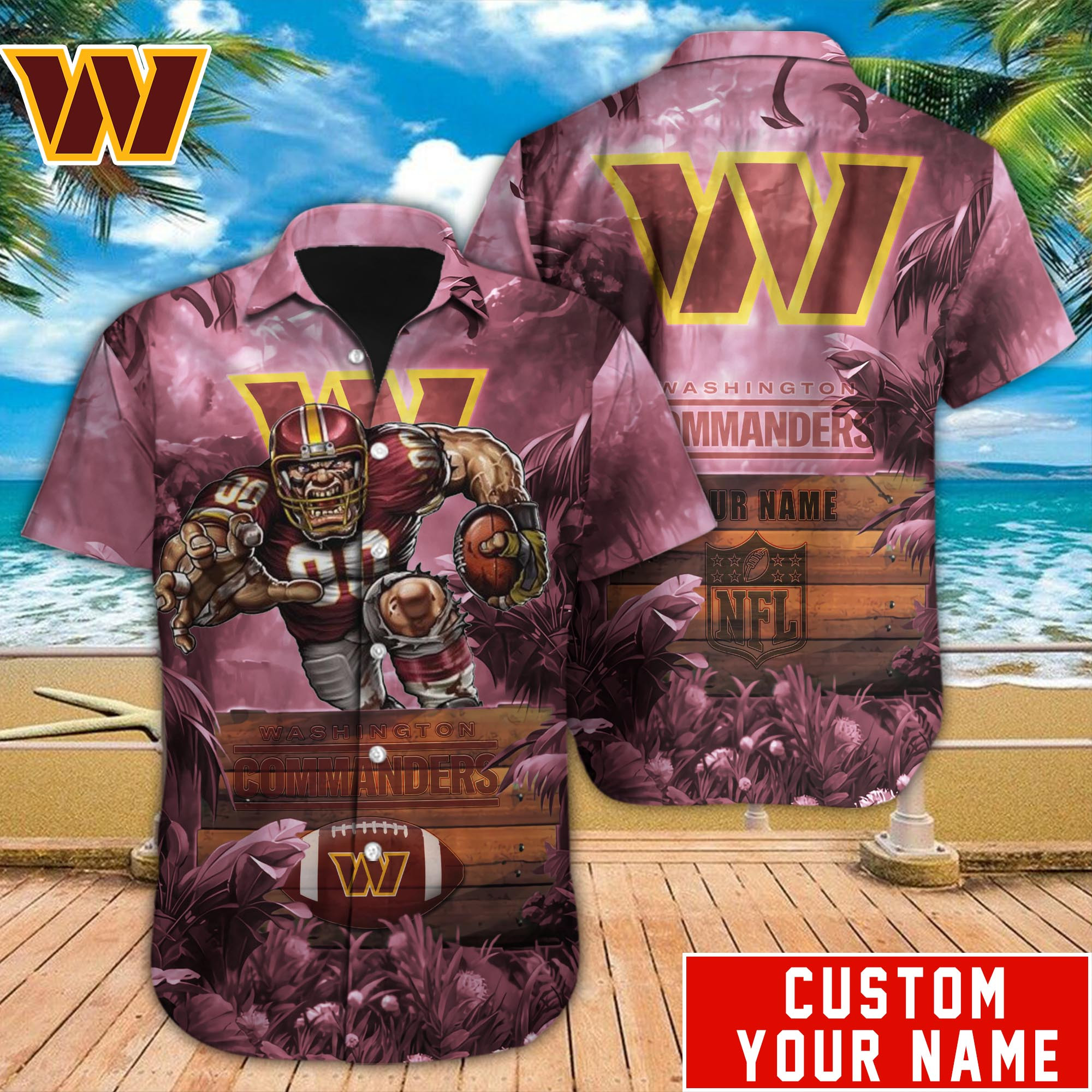 Washington Commanders Nfl-Hawaiian Shirt Custom M-40834