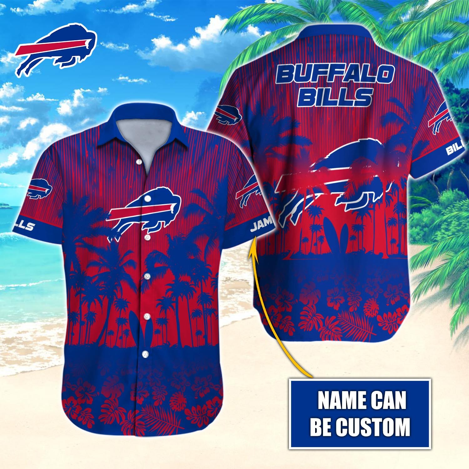 Buffalo Bills Nfl-Hawaiian Shirt Custom T-40577