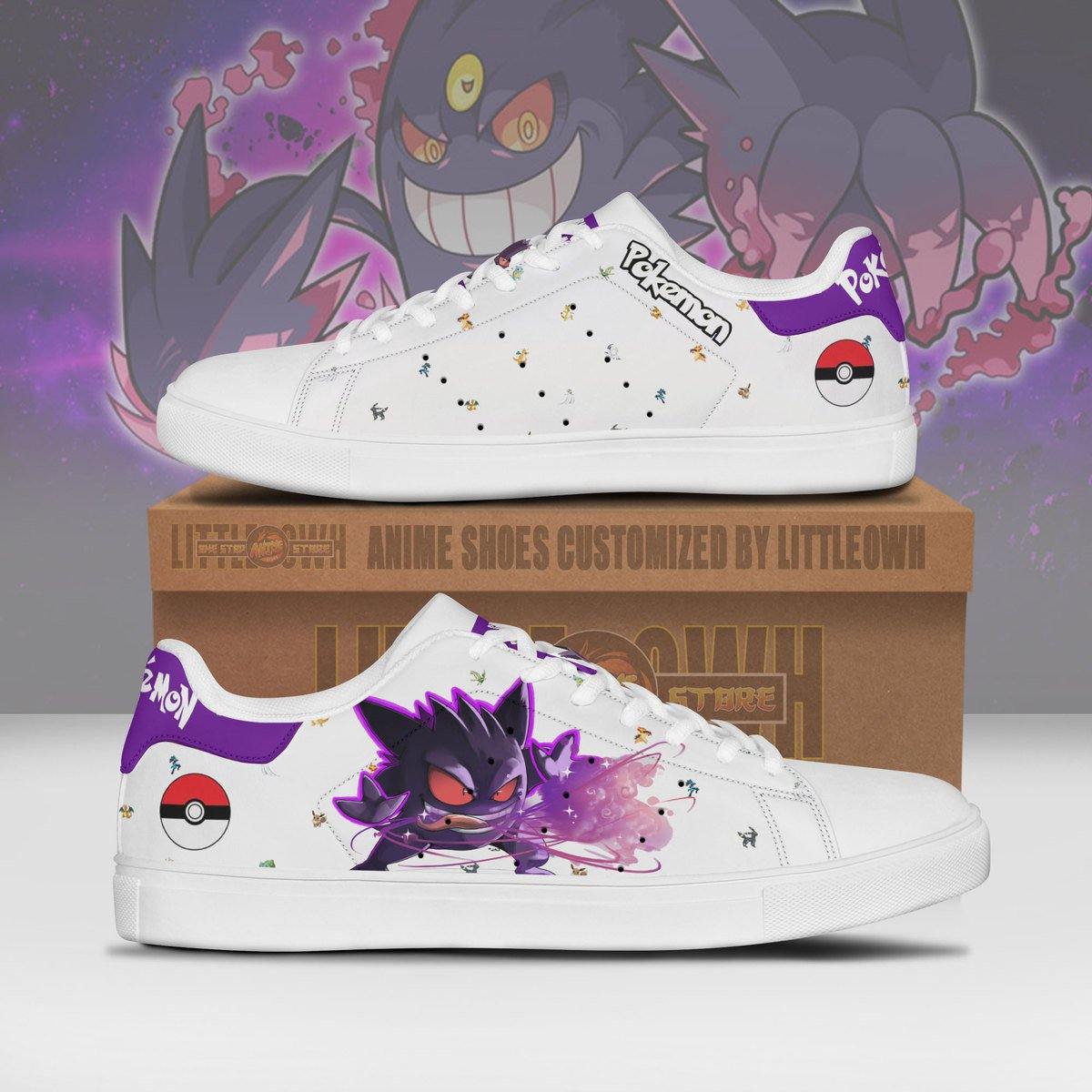 Pokemon Gengar Skateboard Shoes Custom Anime Sneakers