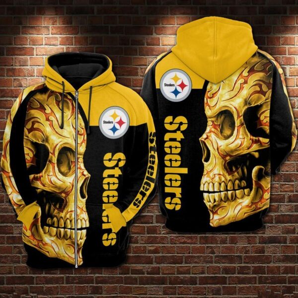 Pittsburgh Steelers Skull Hoodie 1 – Getfunllc Store