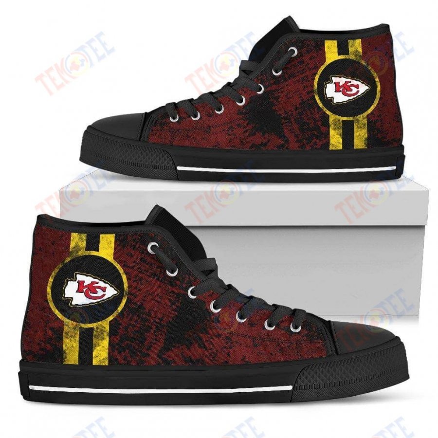 Mens Womens Kansas City Chiefs High Top Shoes V1 Triple Stripe Bar Dynamic Shoes For Men Custom Shoes TMT600