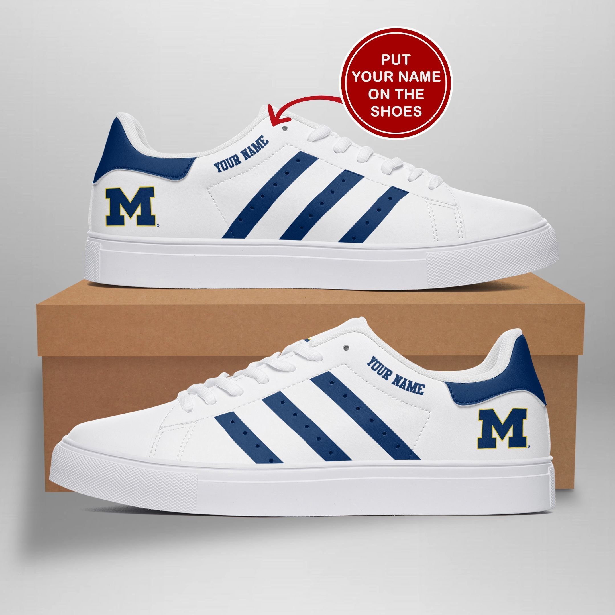 Michigan Wolverines Personalized SS Custom Sneakers 088