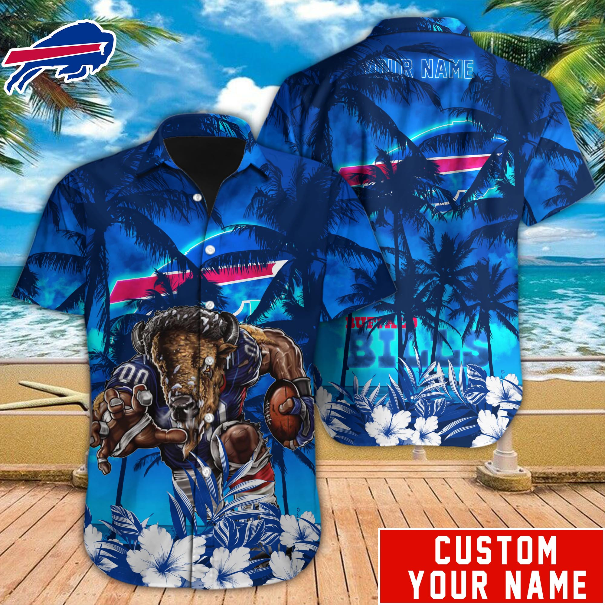 Buffalo Bills Nfl-Hawaiian Shirt Custom M-40433