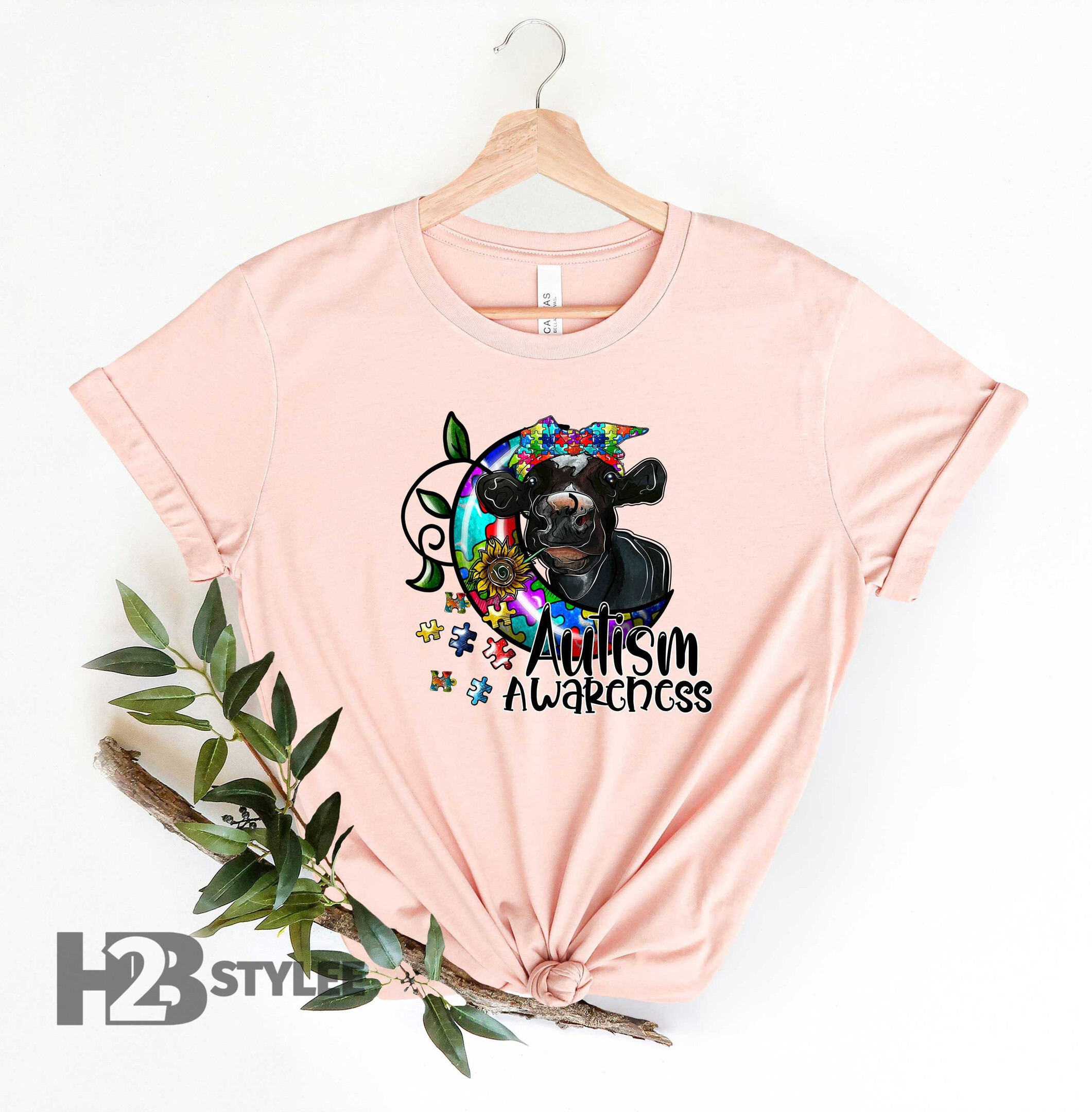 Cow Puzzle Piece Autism Awareness Support Gift Neurodiversity Special Education Unisex T Shirt, Sweatshirt, Hoodie