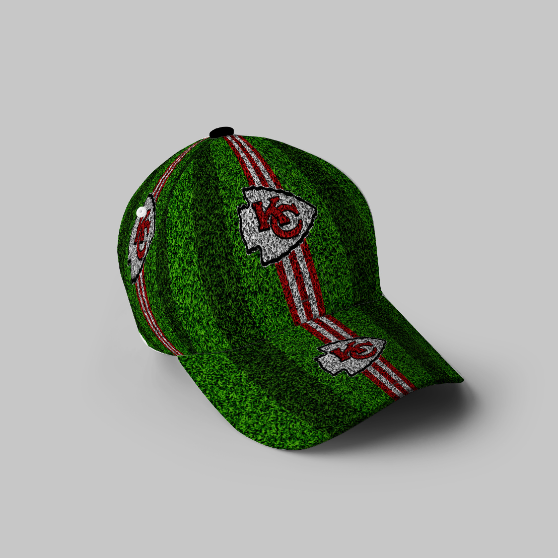 Kansas City Chiefs Grass Texture 3D Printing Baseball Cap Classic Hat