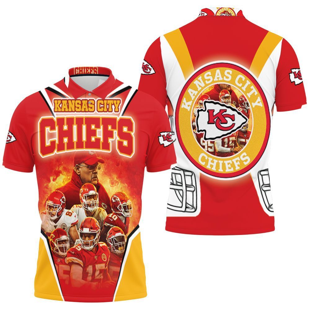 Kansas City Chiefs Andy Reid Hill 10 Clark 55 Mathieu 32 Mahomes 15 Jones 95 Kelce 87 For Fans 3D Polo Shirt, Jersey