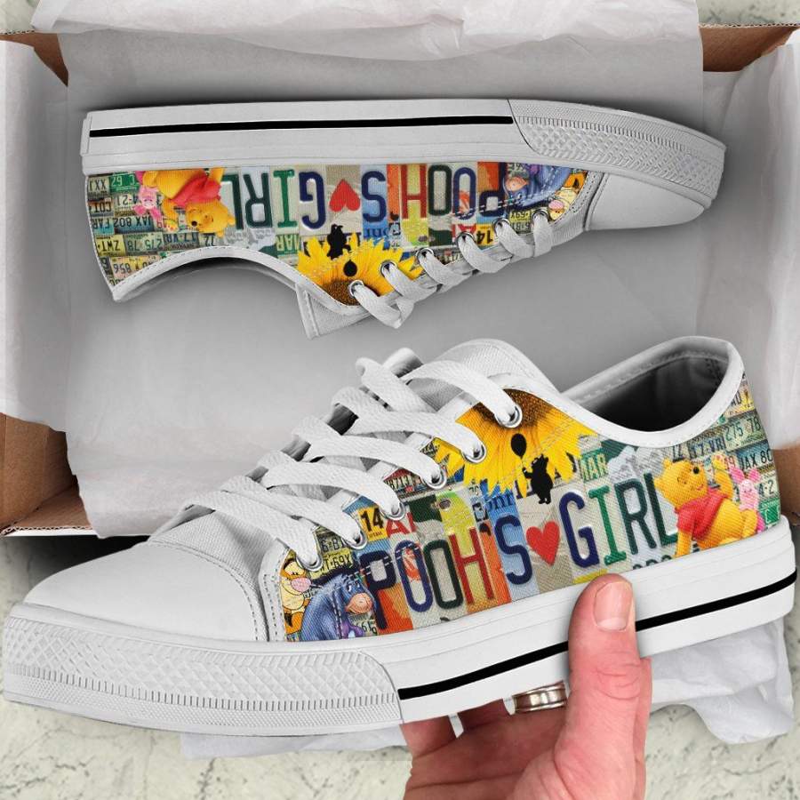 Pooh’S Girl License Plate Low Top Shoes