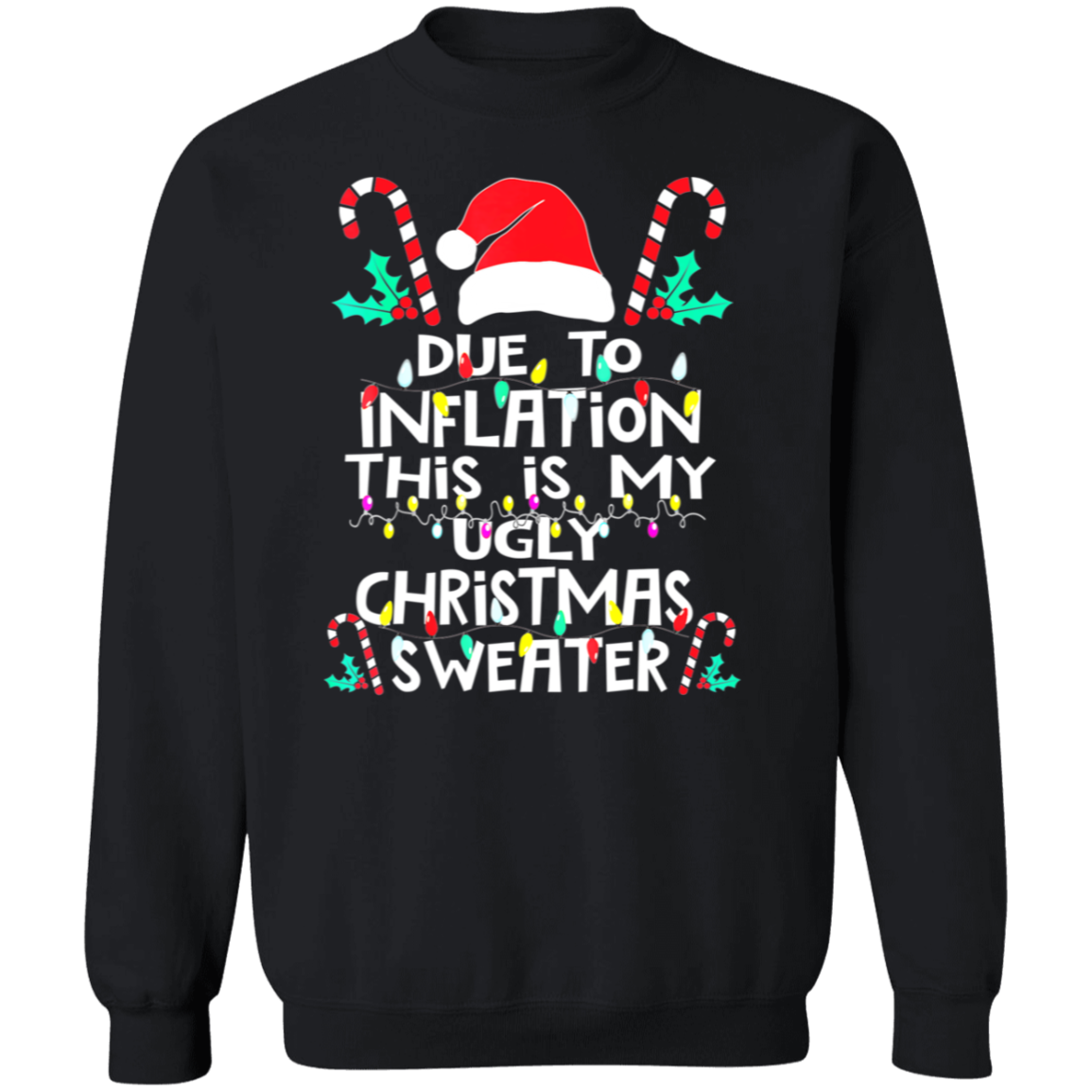 Due To Inflation This Is My Ugly Christmas Sweater , Funny Inflation Recession Christmas Shirt, Funny Christmas Shirt, Xmas Sweatshirt Shirtifyco Style -