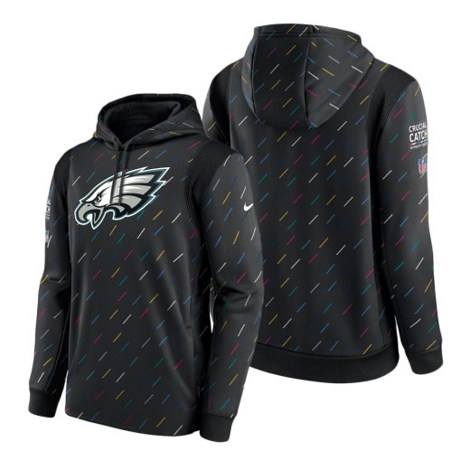 Men’S Philadelphia Eagles Charcoal 2021 Crucial Catch Therma Pullover Hoodie