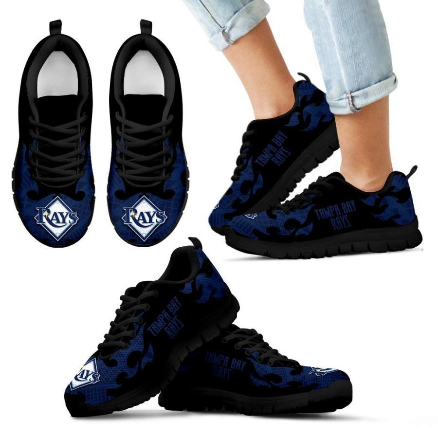 Tribal Flames Pattern Tampa Bay Rays Sneakers