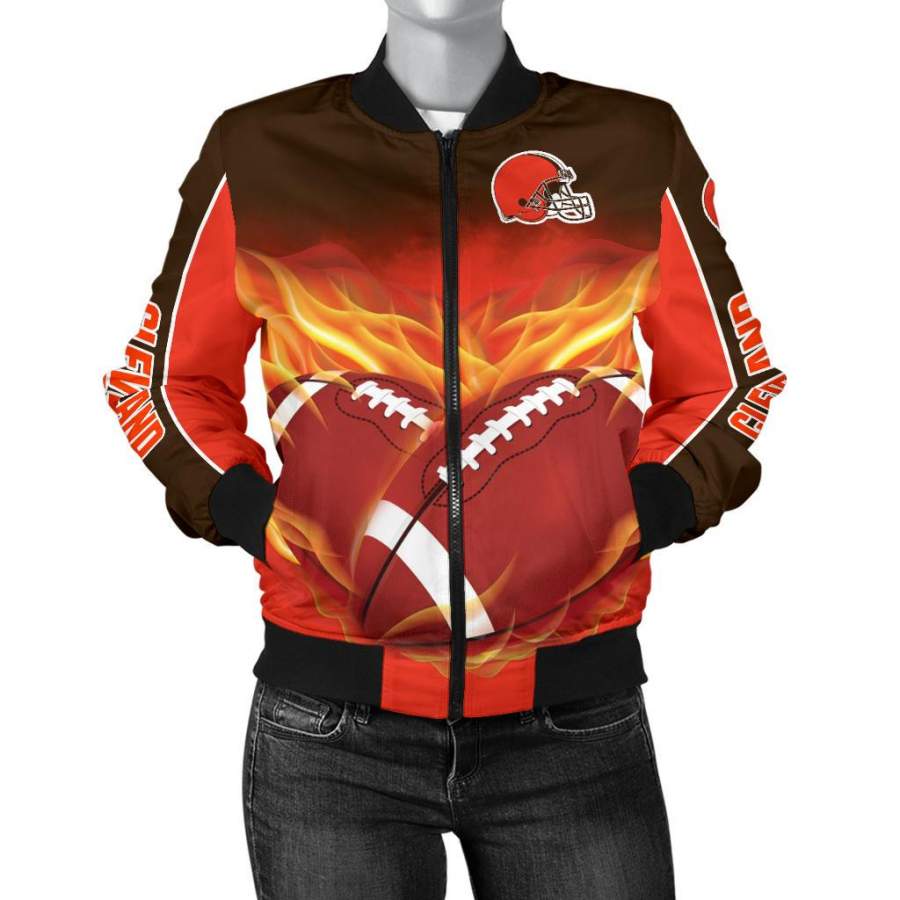 Playing Game With Cleveland Browns Jackets Shirt For Women