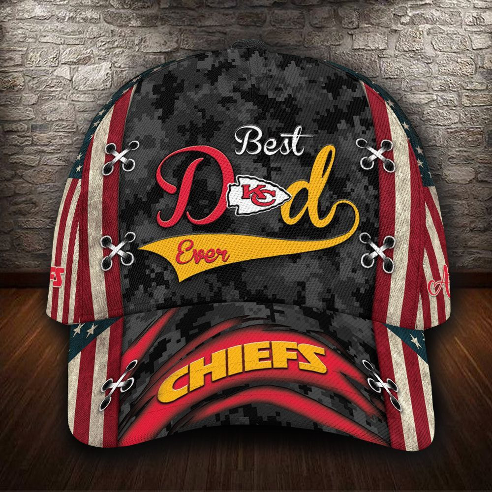 Personalized Kansas City Chiefs Best Dad Ever All Over Print 3D Baseball Cap