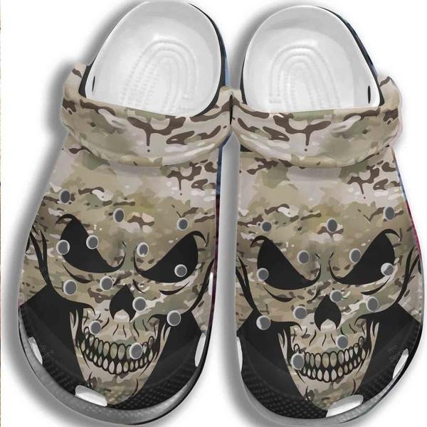 Army Skull Shoesshoes Gifts For Men Son Father Day Personalized Clogs