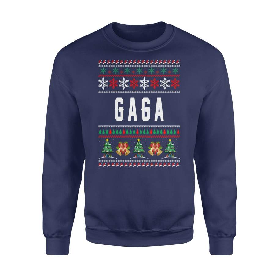 Gaga Ugly Christmas Family Jingle Bells Hat Snowflakes Christmas Tree Holiday Christmas X-Mas Sweatshirt T Shirt Christmas Gift Ideas
