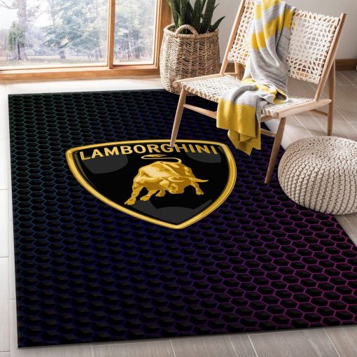 Lamborghini Trio Rug All Over Print Logo Custom Area Rug Carpet Full Sizes Home Living Rug Carpet Decor