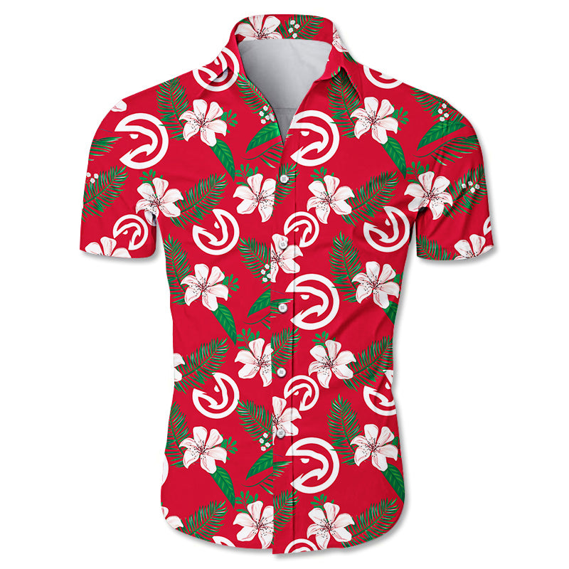 Atlanta Hawks Hawaiian Shirt Small Flowers