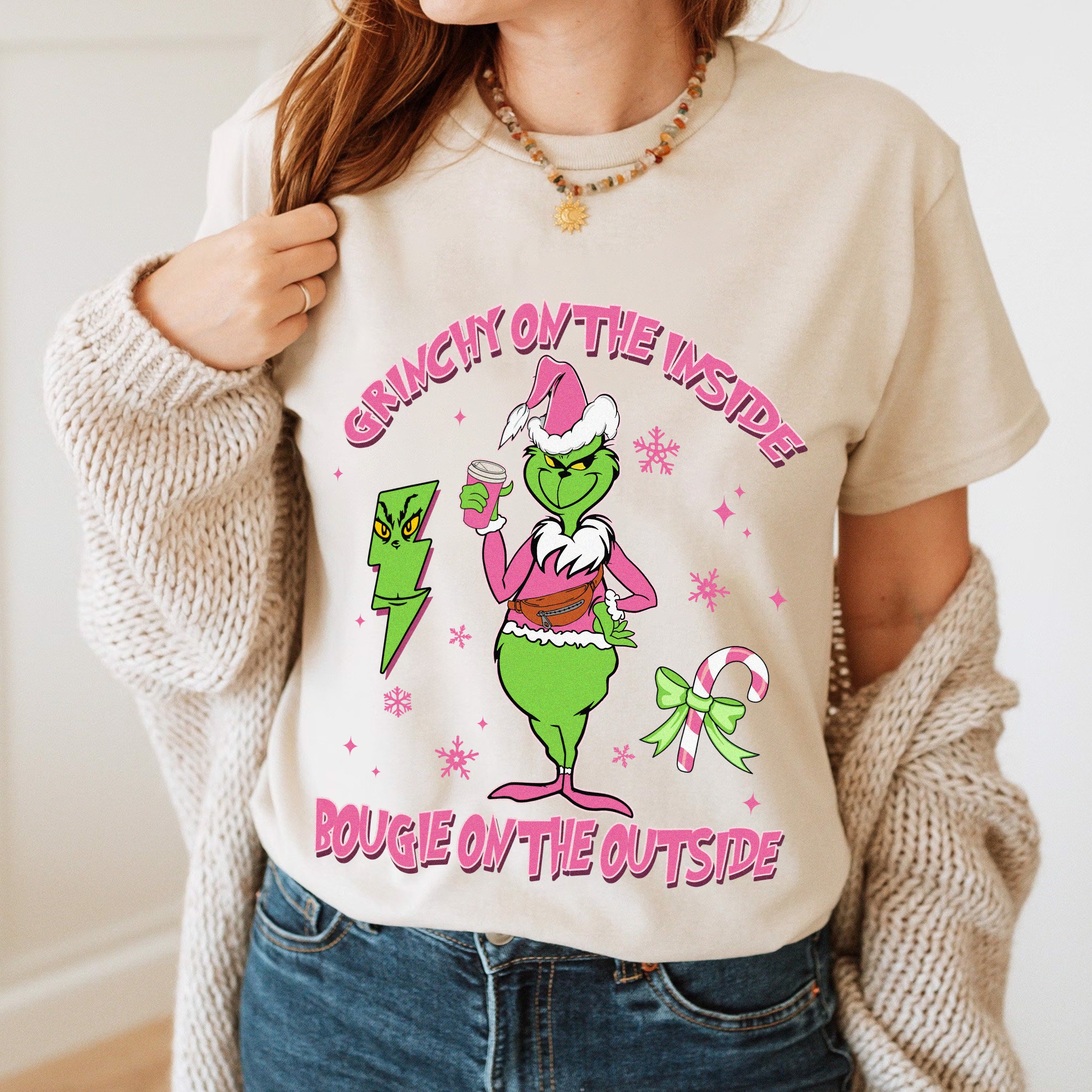 Grinch Pink Christmas Sweatshirt, Pink Christmas Shirt, Grinchmas Sweatshirt, Christmas Sweatshirt, Christmas Shirt, Christmas Gift