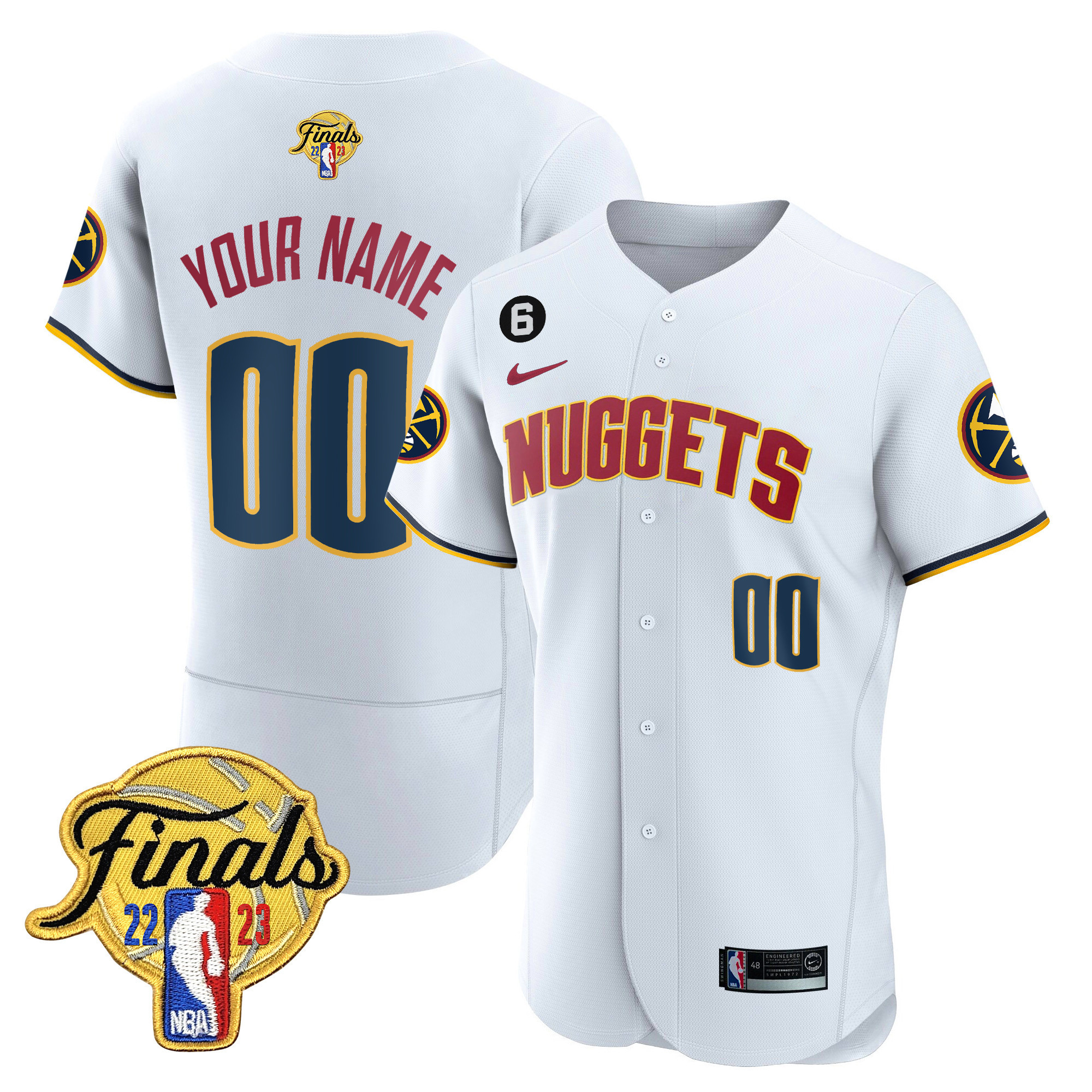 Denver Nuggets 2023 Finals Patch Flex Baseball Custom Jersey – All Stitched