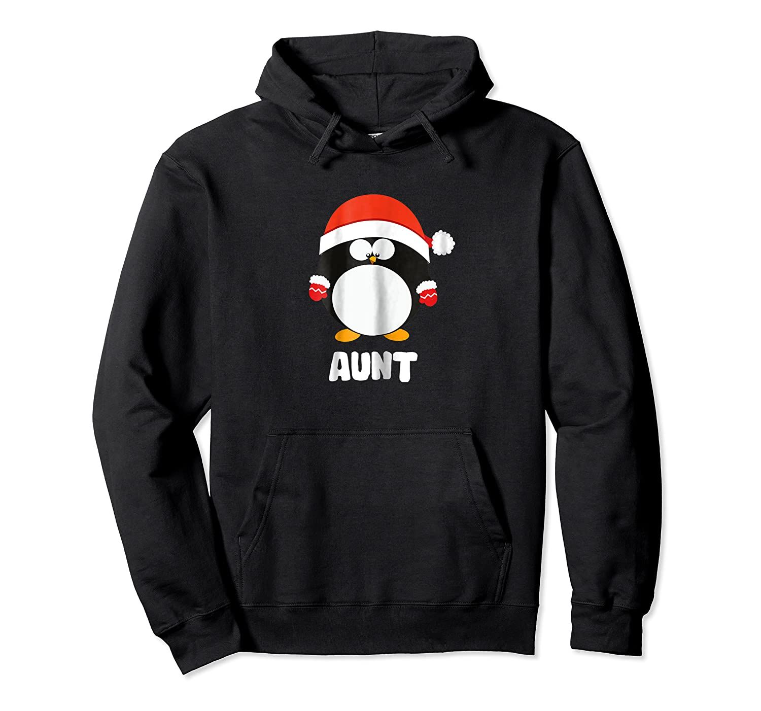 Womens Aunt Penguin Christmas Santa Family Matching Tee Pullover Hoodie, T-Shirt, Sweatshirt