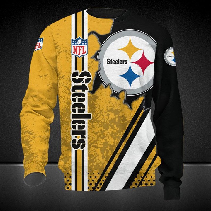 Pittsburgh Steelers Golden Black Logo Special Gift For Fan Ugly Wool Sweater Christmas