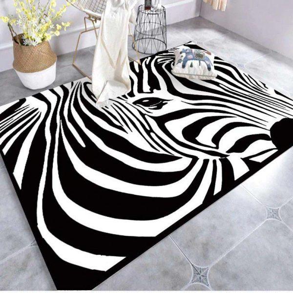 Zebra Art Home Decor Rectangle Area Rug 5