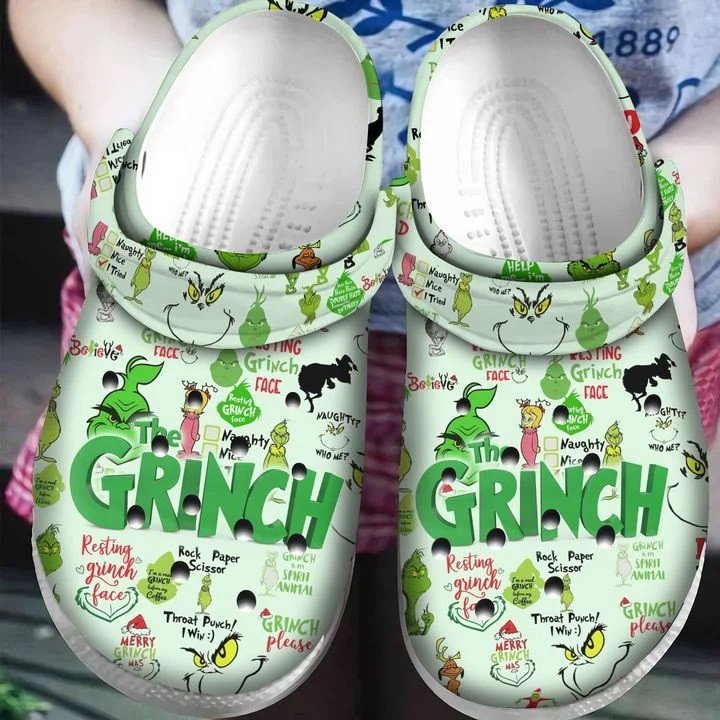 Grinch Pattern Christmas Crocss Crocband Clog Shoes For Men Women