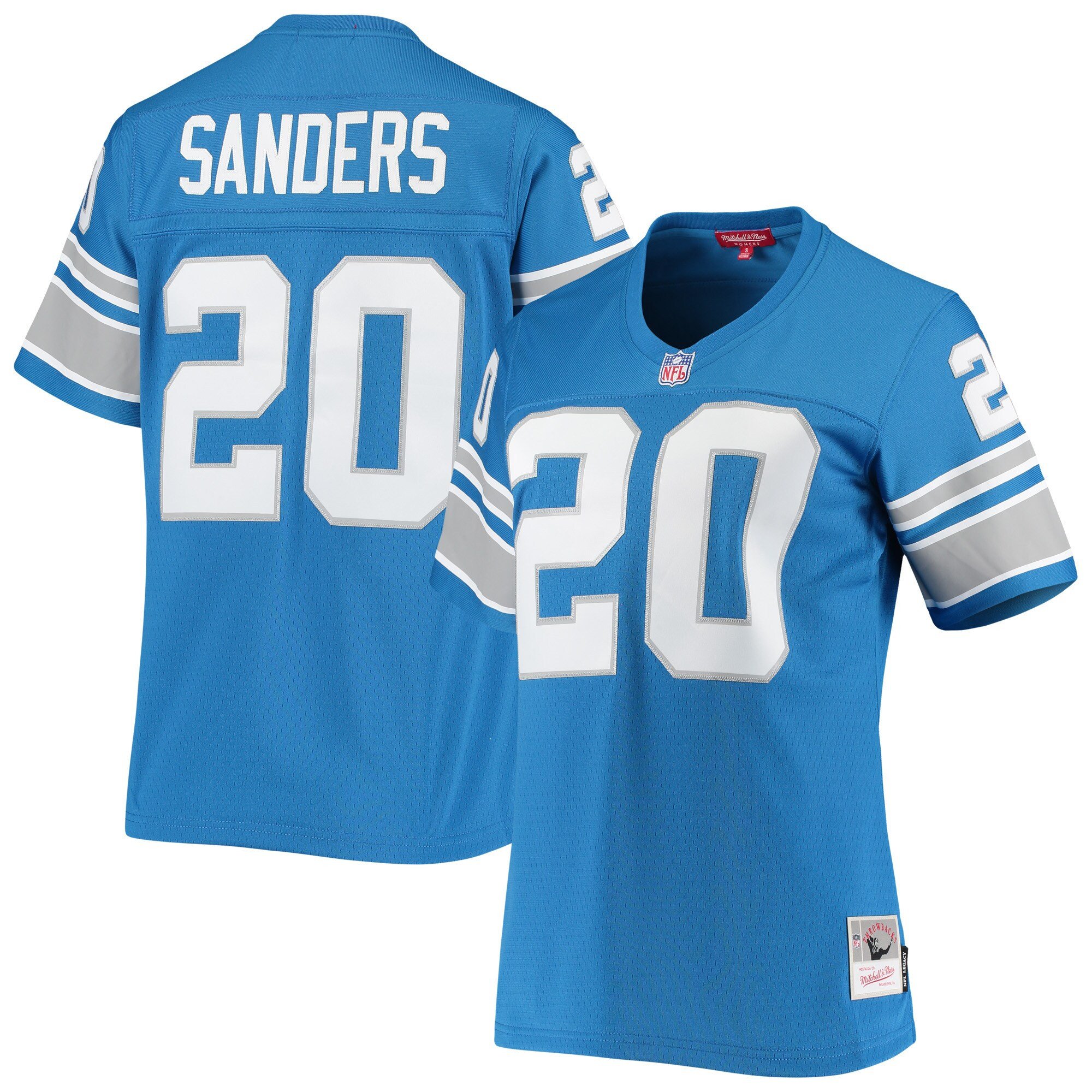 Women’S Barry Sanders Detroit Lions Mitchell & Ness 1996 Legacy Blue Jersey – All Stitched