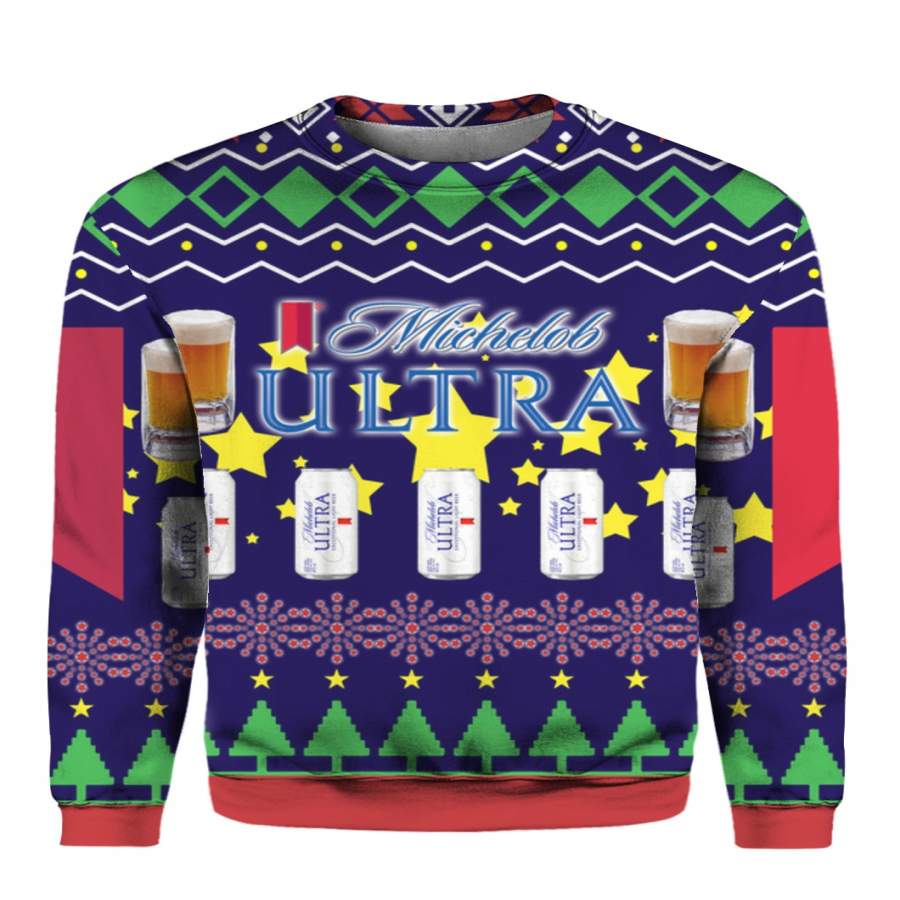 Michelob Ultra Beer Can 3D Print Ugly Christmas Sweater