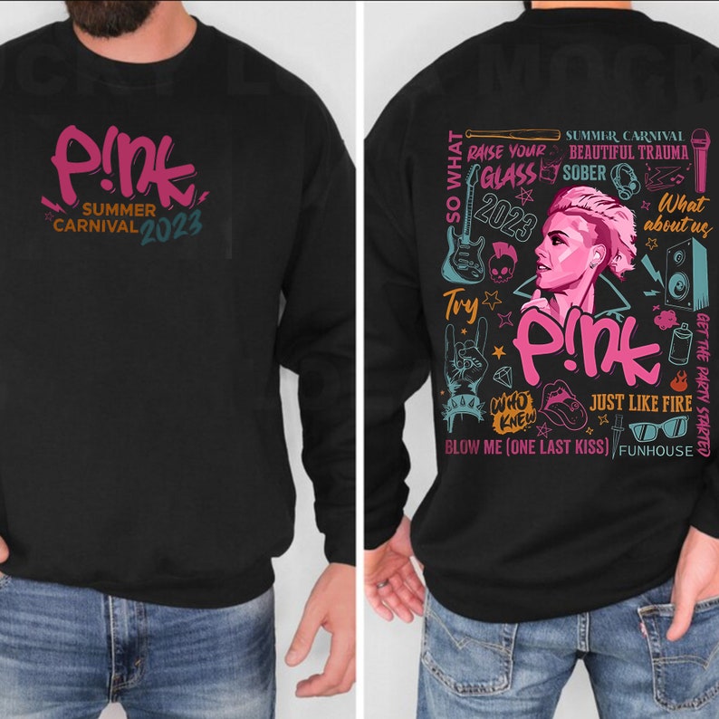 Pink On Tour Double Sided Shirt, P!Nk Summer Carnival 2023 Festival Tour Tshirt, P!Nk Fan Lovers Shirt, Pink Shirt