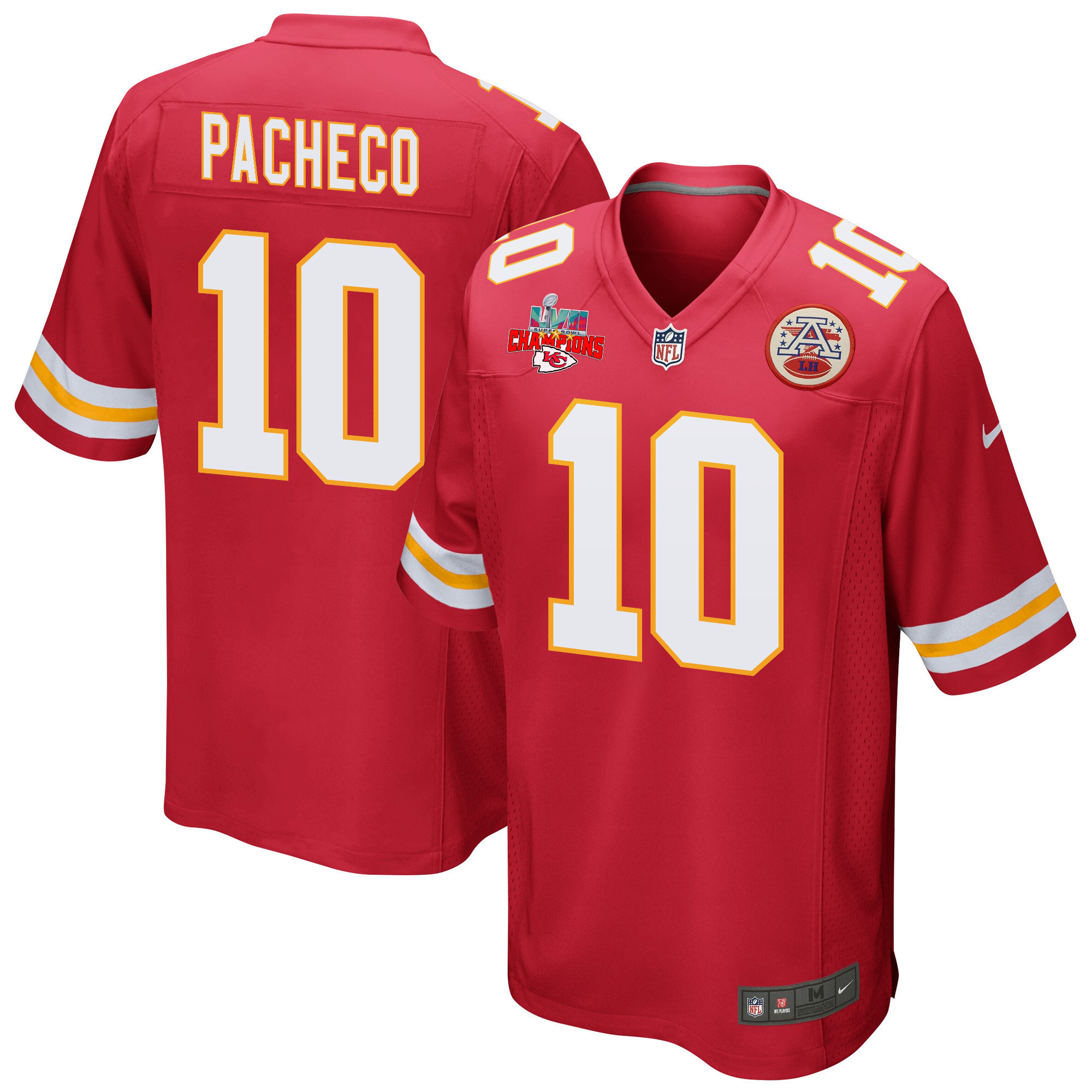 Isiah Pacheco 10 Kansas City Chiefs Super Bowl Lvii Champions 3 Stars Men Game Jersey – Red