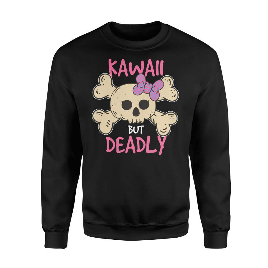 Halloween Kawaii But Deadly Skull Head And Bone Halloween Sweatshirt