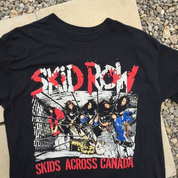 Vintage 1989 Skid Row Skids Across Canada Concert Shirt