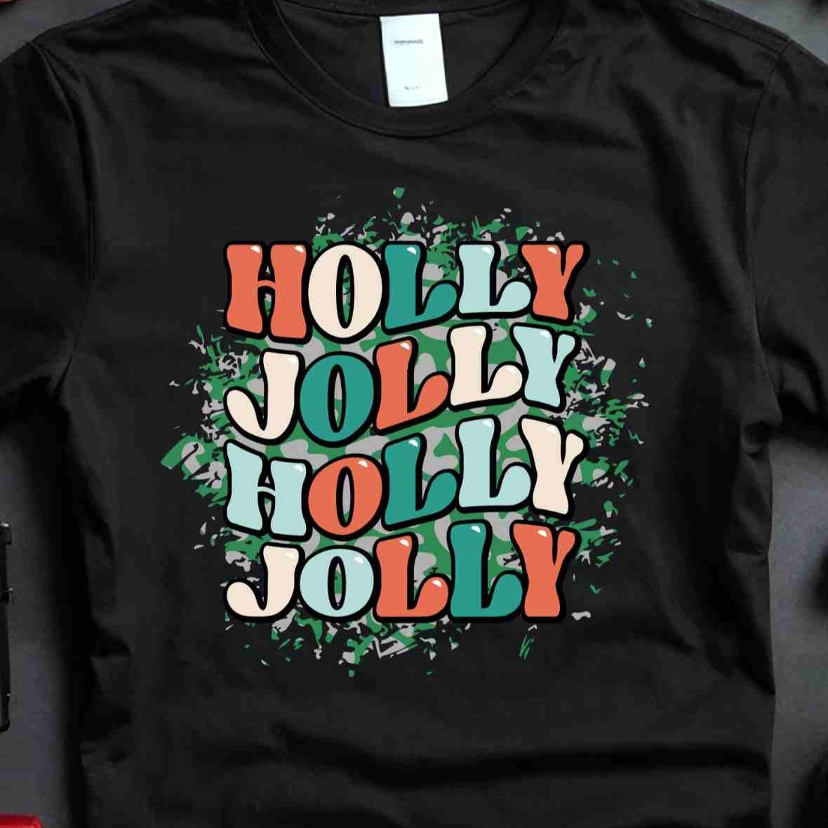Holly Jolly Shirt, Christmas Gift For Her, Santa Claus Shirt, Christmas Family Shirt, Xmas Party Shirt, Christmas 2023 Shirt