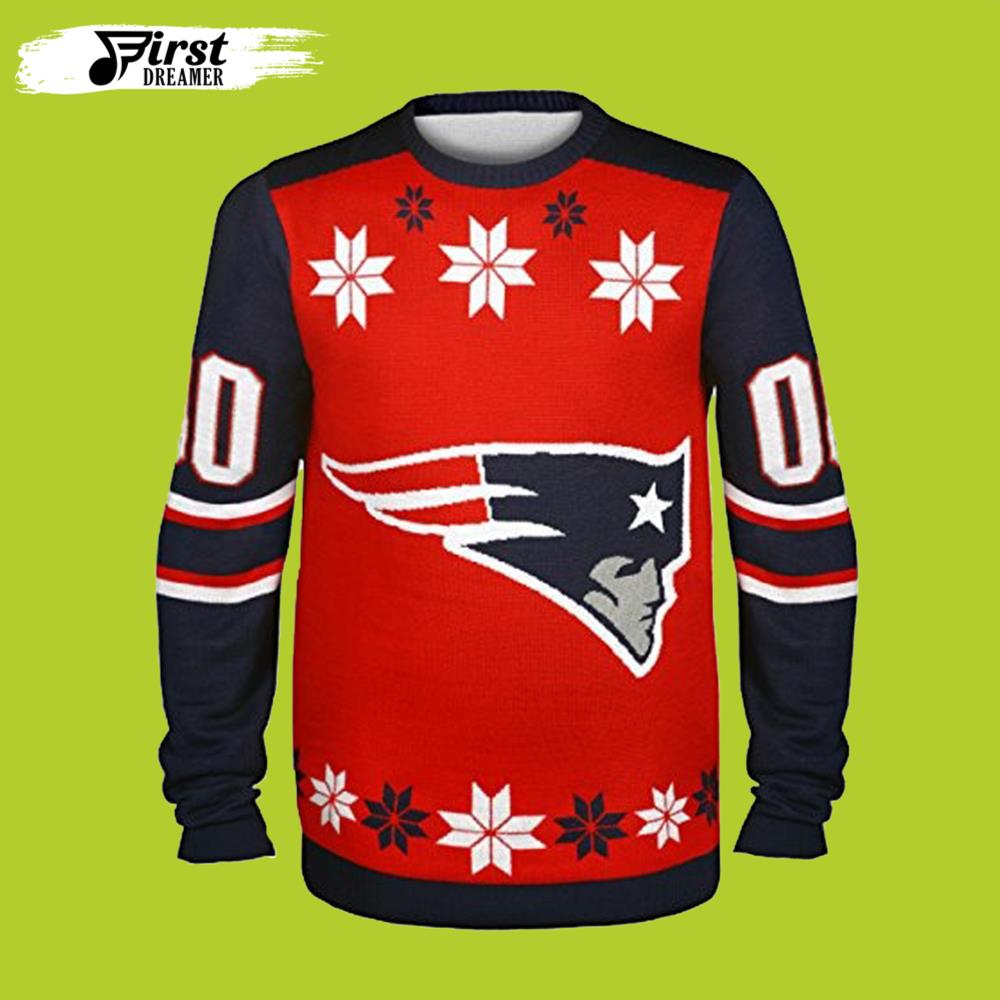 Big Logo New England Patriots Gift For Fan Ugly Wool Sweater Christmas V1