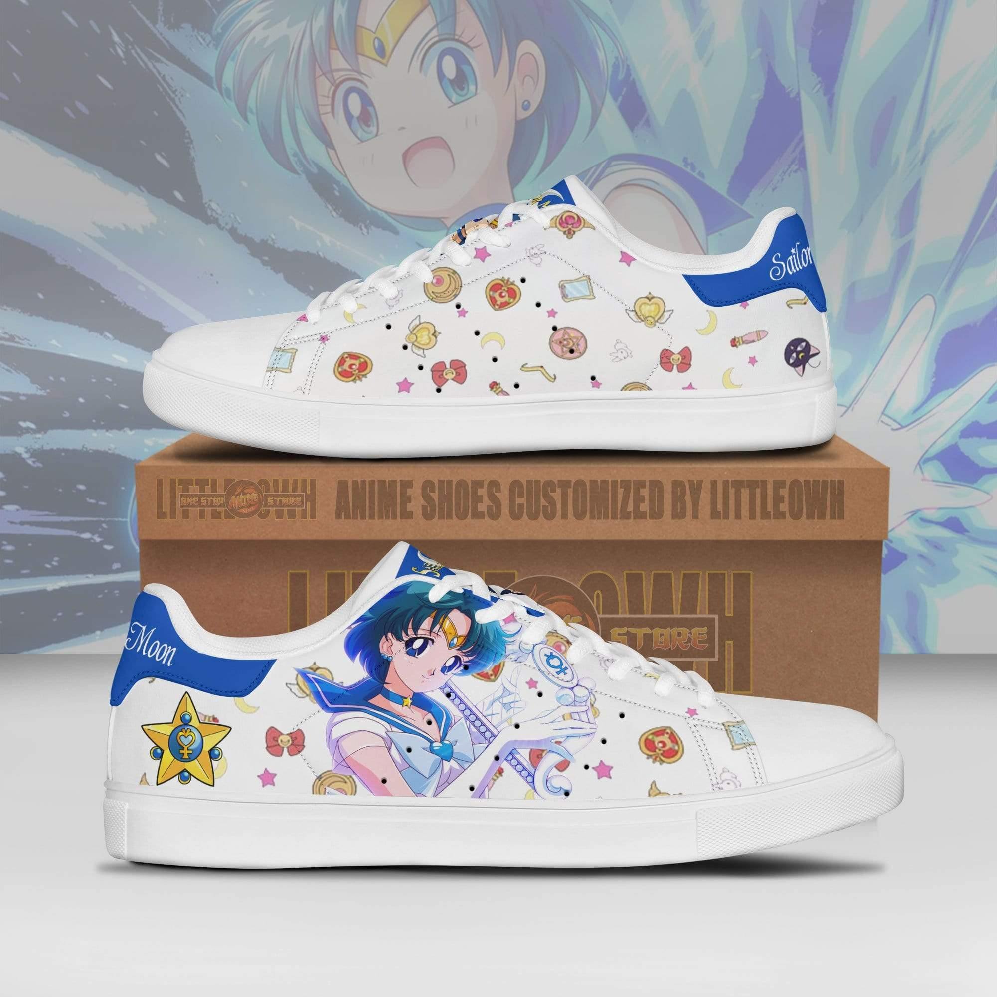 Sailor Mercury Sneakers Custom Sailor Moon Anime Shoes