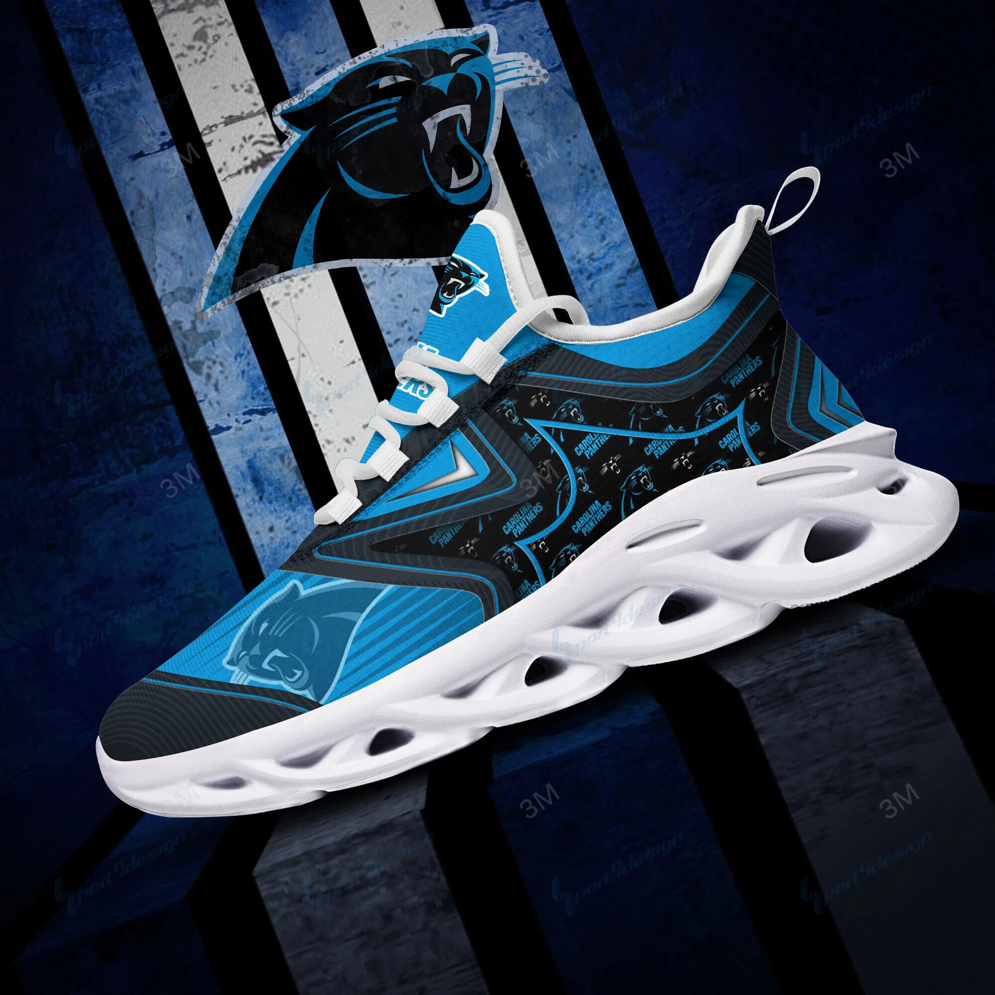 Carolina Panthers Yezy Running Sneakers Bg889