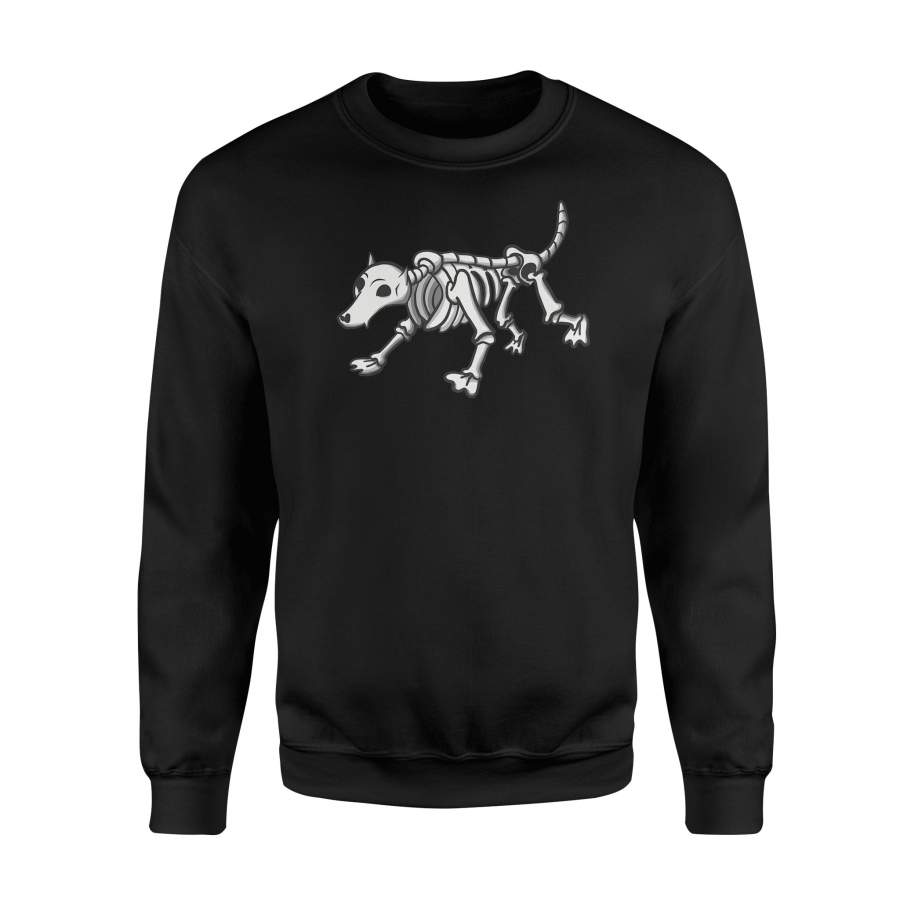 Funny Ghoulish Dog Skeleton Creepy Halloween Easy Costume Premium Sweatshirt