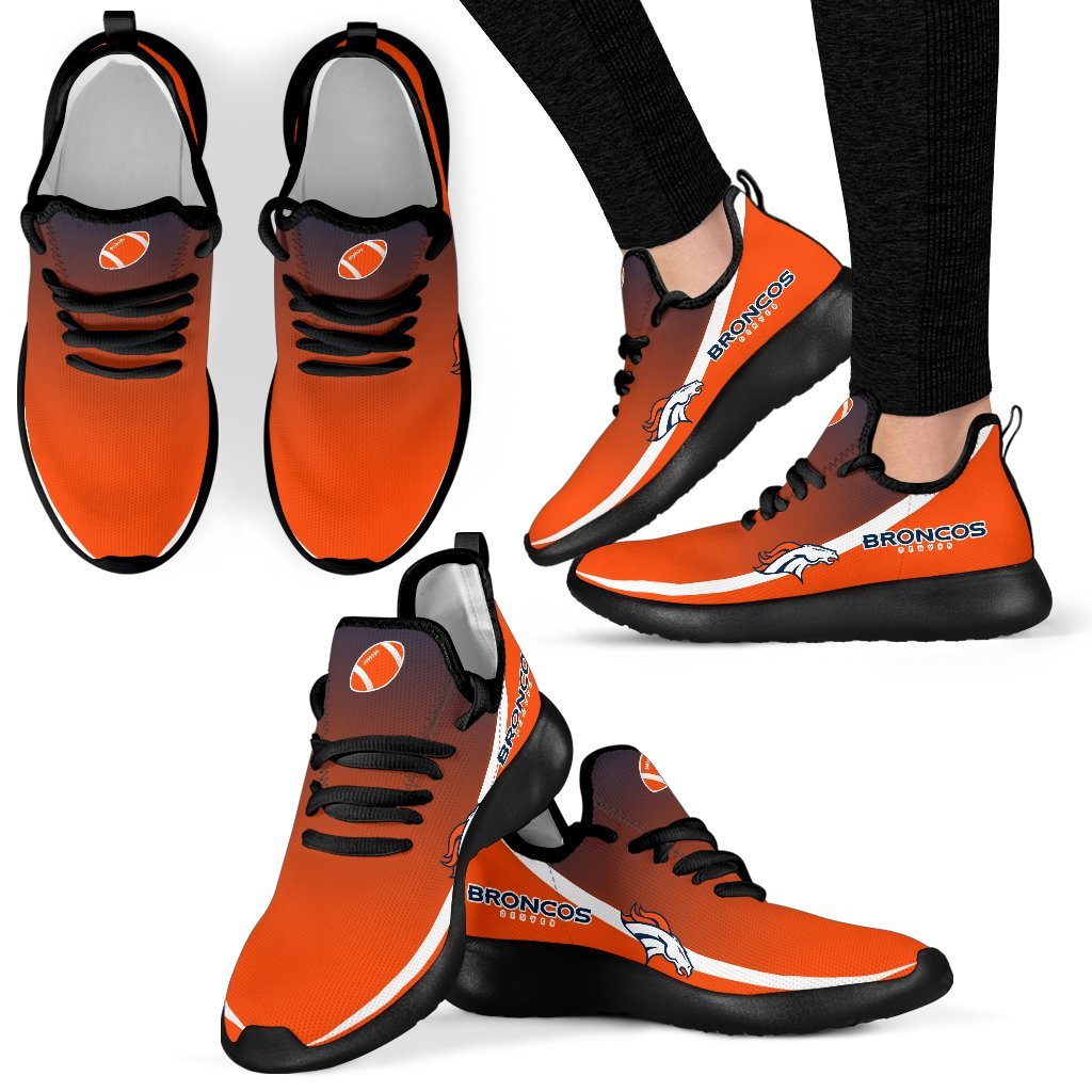 Style Top Logo Denver Broncos Mesh Knit Sneakers