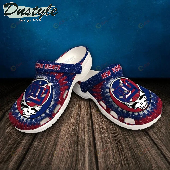 New York Giants Skull Pattern Crocss Classic Clogs Shoes In Blue & Red – Aop Clog