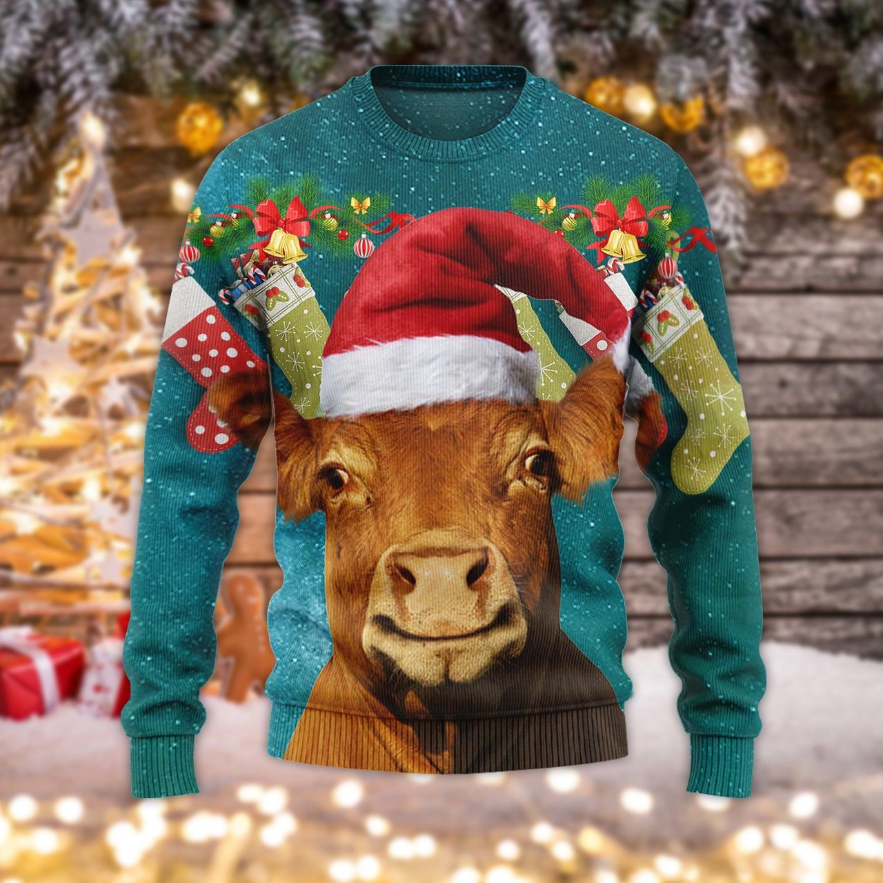 Christmas Cow Ugly Christmas Sweater | Adult | Us1648