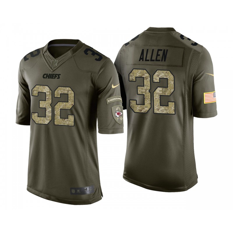 Marcus Allen Kansas City Chiefs Green Camo Salute To Service Jersey – All Stitched, Embroidery