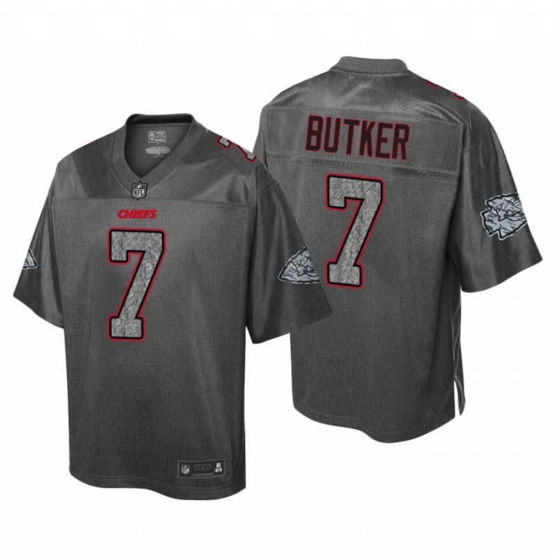 Men’S Kansas City Chiefs #7 Harrison Butker Static Fashion Heather Charcoal Jersey – All Stitched, Embroidery