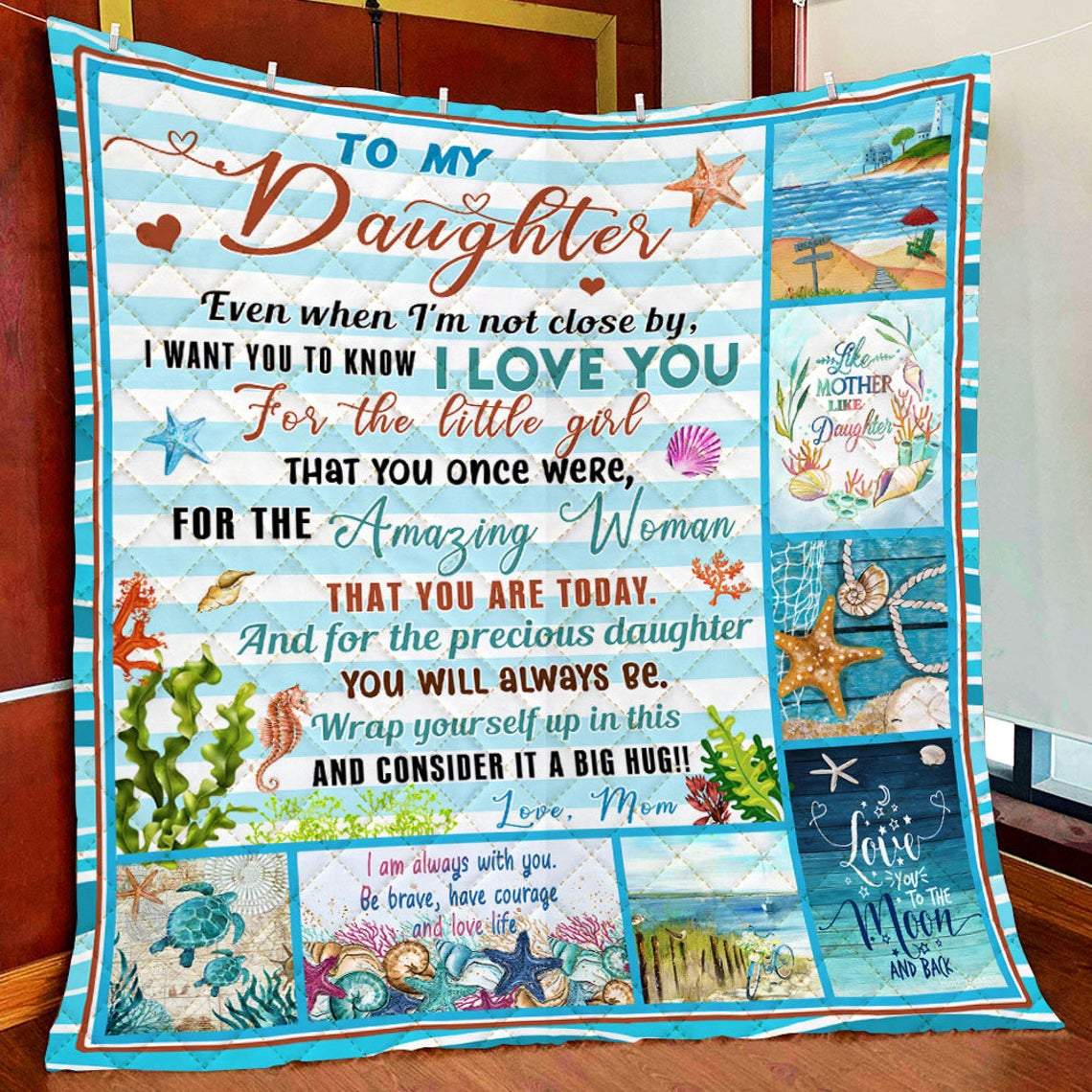 To My Daughter All Season Quilts Blanket Super King Queen Twin Size. Best Decorative For Pet Lovers Bedroom Sofa Home Decor Camping