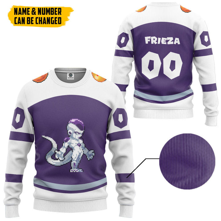 Personalized Dragon Ball Z Pixel Frieza Ugly Christmas Sweater – All Over Print 3D Sweater