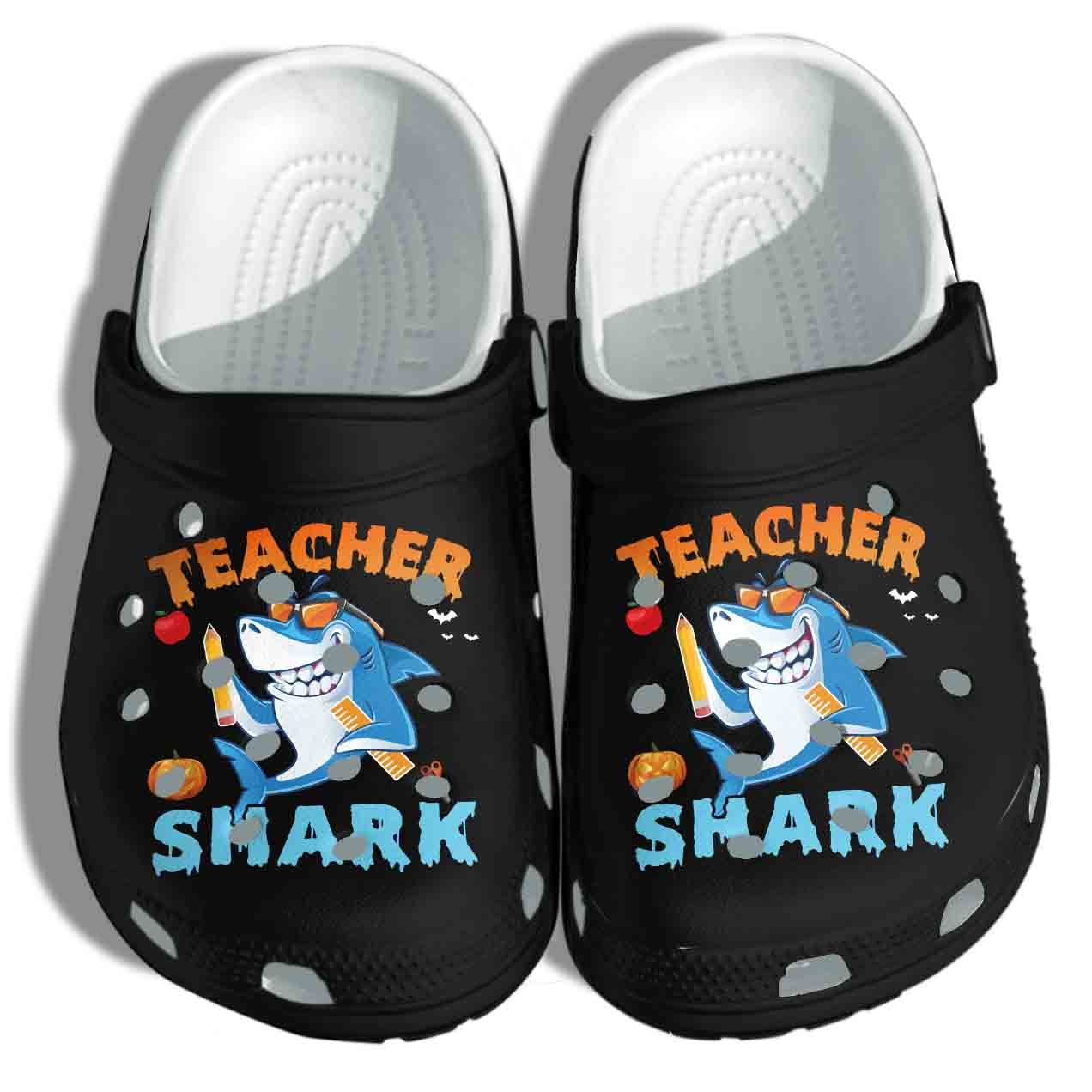 Teacher Shark Halloween Custome Shoes Clog Crocs – Funny Animal Crocband Clog Birthday Gift For Man Women