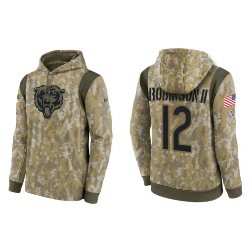 Allen Robinson Ii Chicago Bears Camo 2021 Salute To Service Veterans Day Therma Pullover Hoodie