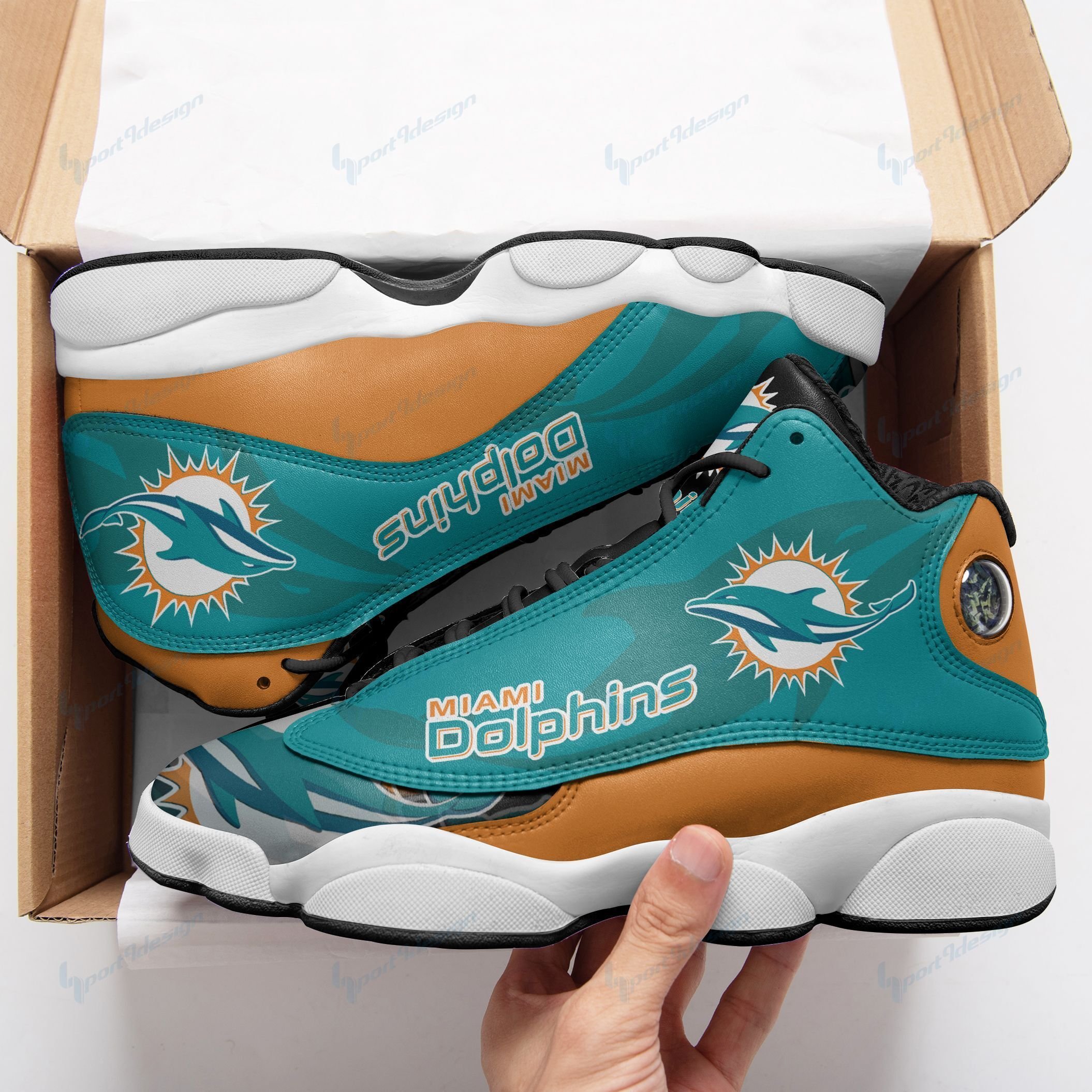 Miami Dolphins Air JD13 Sneakers 254