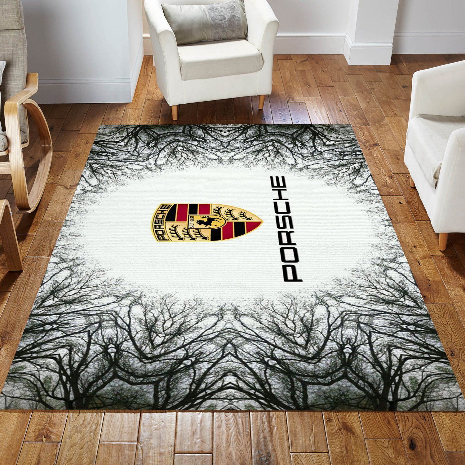 Porsche Logo Ver4 Area Rug For Christmas Living Room Rug Family Gift Decor Area Rug For Living Room Bedroom Rug Home Decor