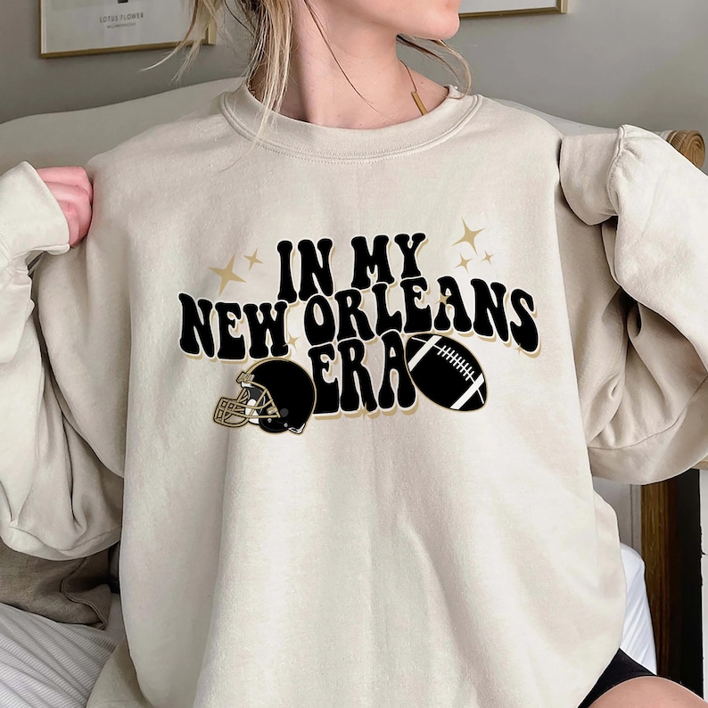 In My New Orleans Era Sweatshirt, Vintage New Orleans Football Sweatshirt, New Orleans Football Hoodie, Vintage Football Fan Shirt, Fan Gift