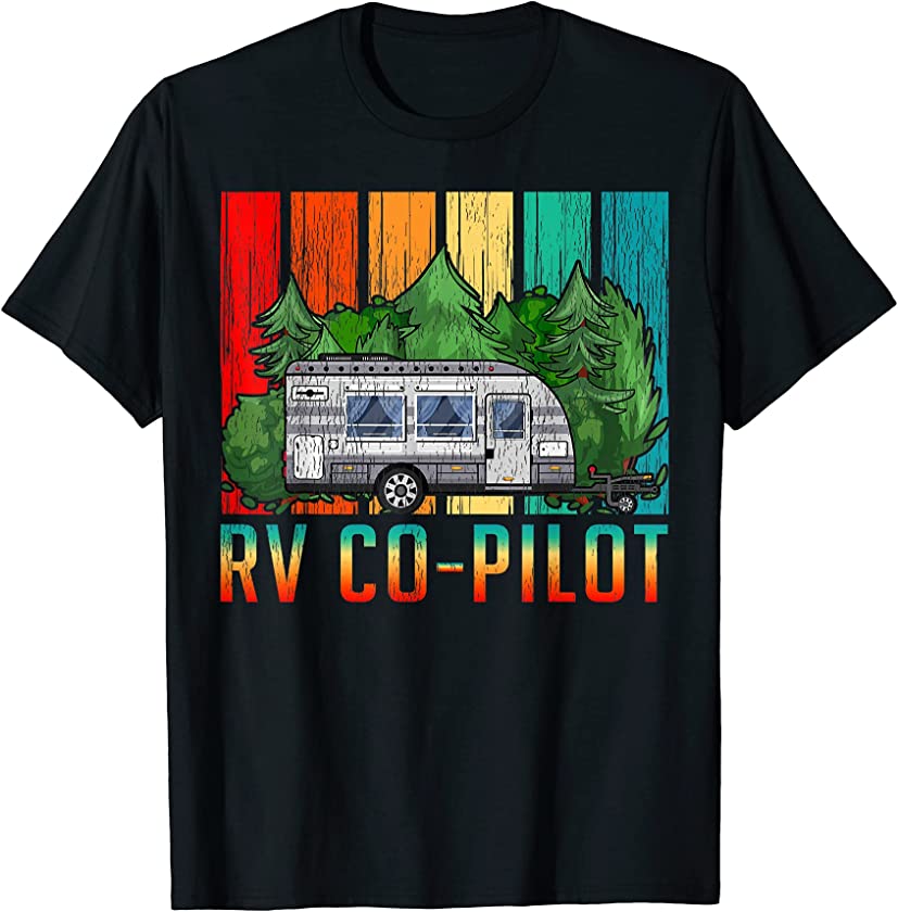 Vintage RV Co-Pilot Funny Motorhome RV Travel Camping T-Shirt